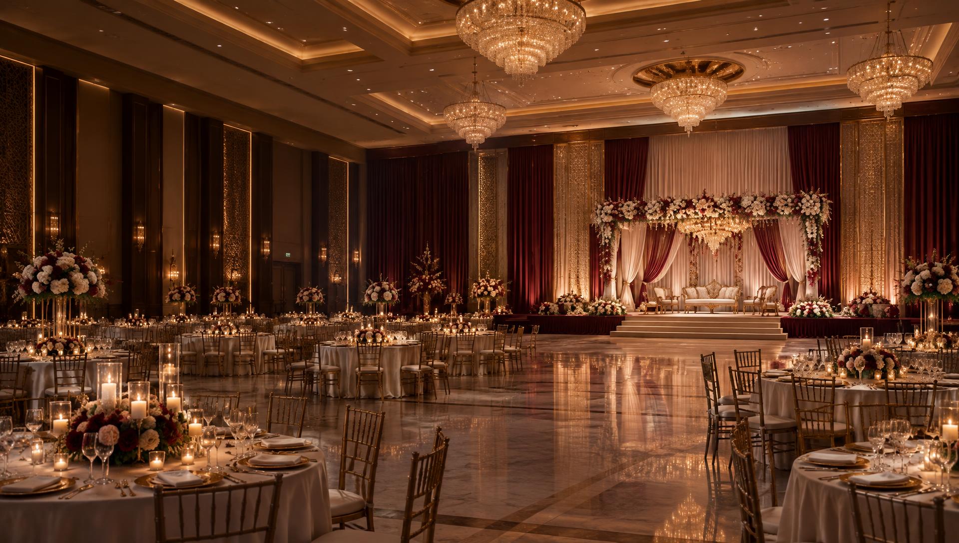 Grand banquet hall interior at Aadar Convention